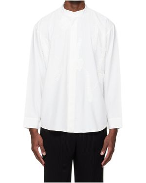 Homme Plissé Issey Miyake Band-Collar Shirt - White