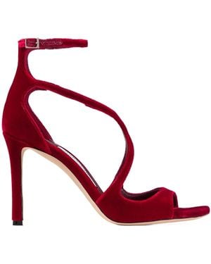 Jimmy Choo Ruby Velvet Sandals - Red