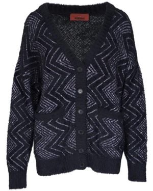 Missoni Zigzag-Woven Buttoned Cardigan - Blue