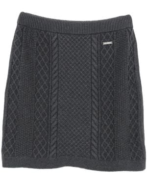 JW Anderson Logo-Plaque Cable-Knit Mini Skirt - Black