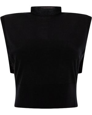 Sportmax Quatto Mock Neck Sleeveless Top - Black