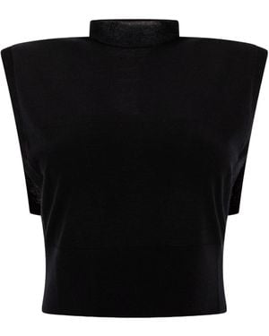 Sportmax High Neck Sleeveless Sweater - Black
