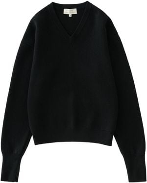 Studio Nicholson V-Neck Long-Sleeve Knit Top - Black