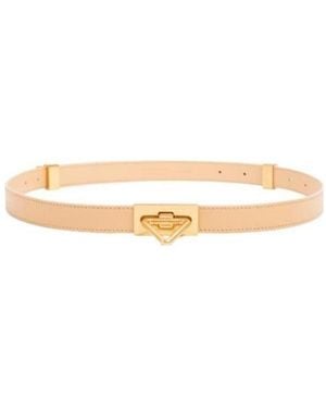 Bottega Veneta Triangle Buckle Belt - Natural