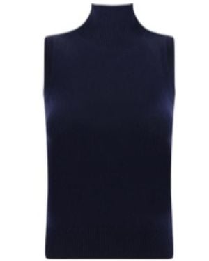 Sportmax High Neck Sleeveless Jumper - Blue