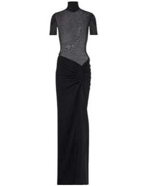 Christopher Esber Fusion Gathered Jersey And Crêpe Maxi Dress - Black