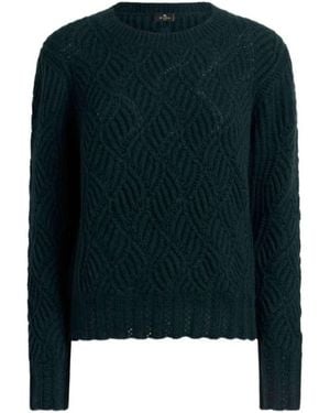 Etro Perforated Pattern Cashmere Sweater - Green