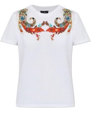 Etro Paisley Crewneck T-Shirt - White