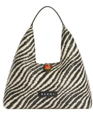 Marni Wavy Trapeze Mini Top Handle Bag - Black