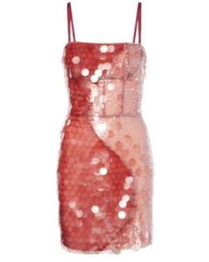 Nensi Dojaka Sequined Corset Dress - Red