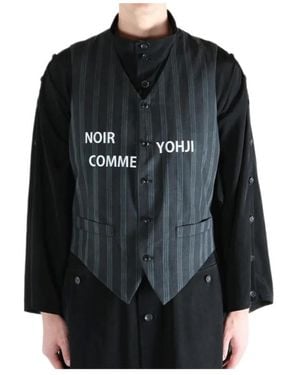 Yohji Yamamoto Striped Vest - Black