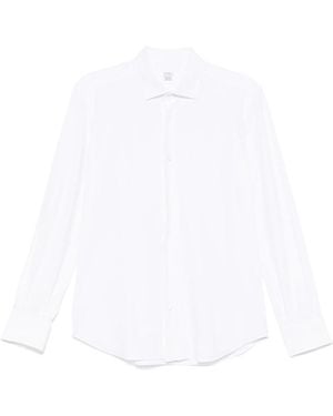 Mazzarelli Lapel Long Sleeve Shirt - White