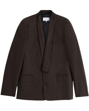 Maison Margiela Minimal Collar Wool Blazer - Black