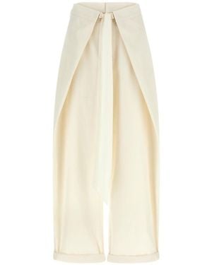 DARKPARK Tie-Waist Wide-Leg Pants - White