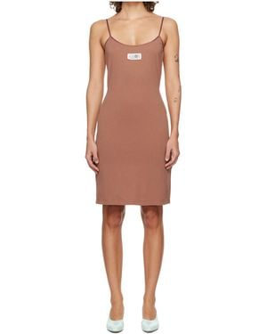 MM6 by Maison Margiela Logo-Patch Mini Dress - Red