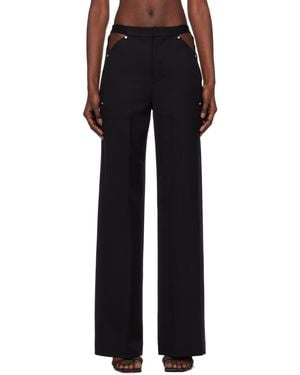 Dion Lee Pierced Stud High-Waisted Trousers - Black
