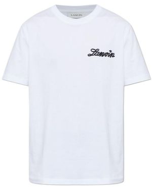 Lanvin Logo Printed Crewneck T-Shirt - White