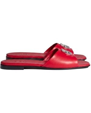 Gucci Double G Zip Muller Shoes - Red