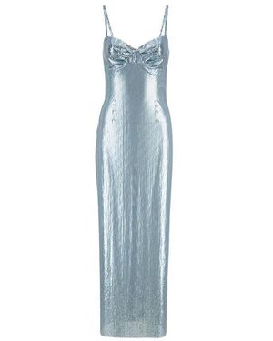Rabanne Chainmail Gathered Maxi Dress - Blue