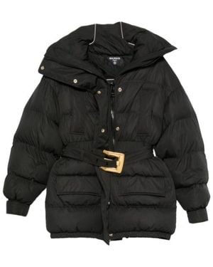 Balmain Belted Puffer Jacket - Black