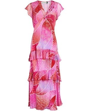 RIXO London Printed Mid-Length Dress - Pink