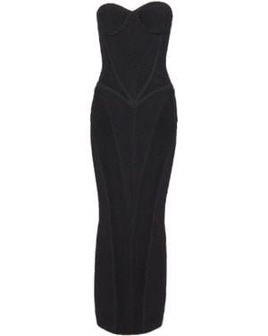 Balmain Knitted Strapless Maxi Dress - Black