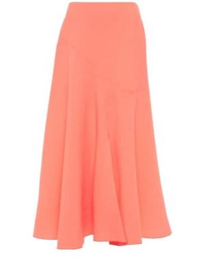 ROKSANDA Wool Crepe Midi Skirt - Pink