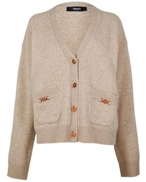 Versace Cashmere Knit Cardigan - Natural