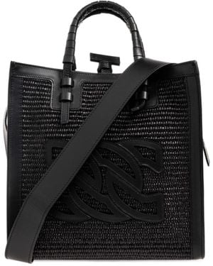 Casadei Baurivage Woven Top Handle Bag - Black