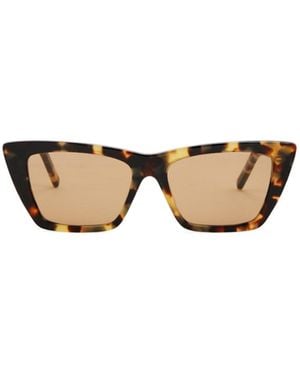 Saint Laurent Cat's Eye Thick Frame Sunglasses - Metallic