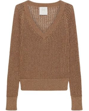 Marella Cotton And Lurex Jumper - Brown