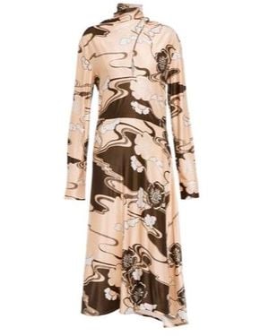 Jil Sander Printed Midi Dress - Natural
