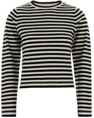 Extreme Cashmere Lisa Striped Knitted Top - Black