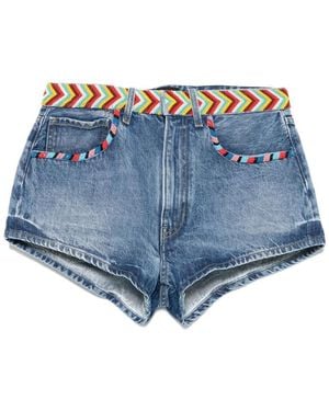 Alanui Memories Of The Savannah Denim Shorts - Blue