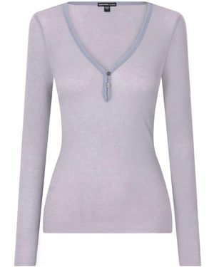James Perse Ribbed Cotton And Cashmere-Blend T-Shirt - Purple