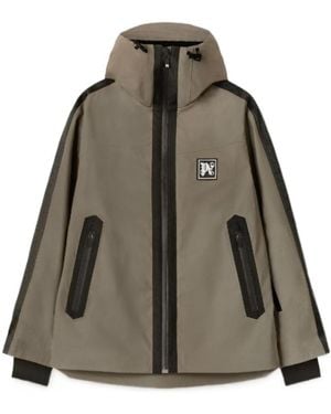 Palm Angels Logo Patch Hooded Jacket - Brown
