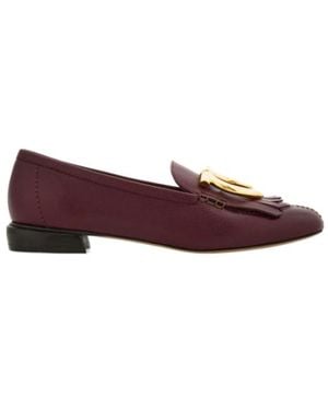 Ferragamo Gancio Loafer With Fringe Detail - Purple