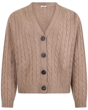 Peserico Cable-Knit Buttoned Cardigan - Brown