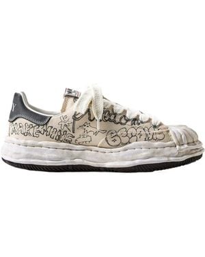 Maison Mihara Yasuhiro Blakey Og Graffiti Printed Low-Top Trainers - White