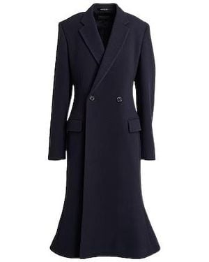Balenciaga Wool Double-Breasted Coat - Blue