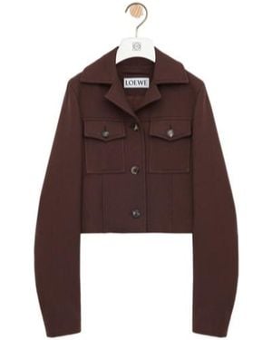 Loewe Cropped Jacket - Brown