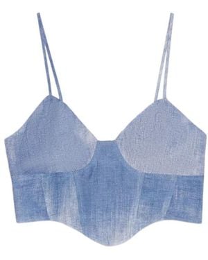 ERMANNO FIRENZE Denim Print Top - Blue