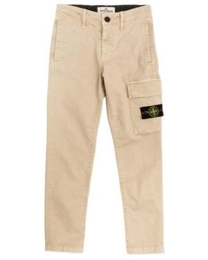 Stone Island Logo-Patch Cargo Pants - Natural