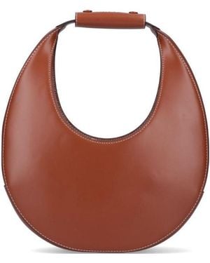 STAUD Moon Logo Debossed Tote Bag - Brown