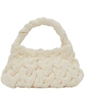 JW Anderson Jw Anderson Cable Knit Tote Bag - White