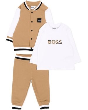 BOSS Logo-Patch Tracksuit (Set Of Three Pieces) - White