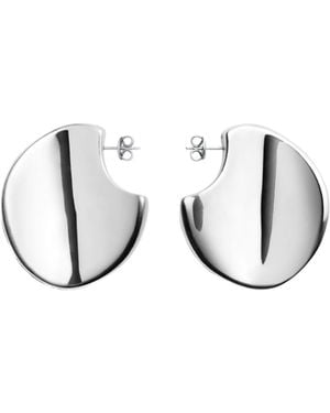 Bottega Veneta Large Disc Earrings - Metallic