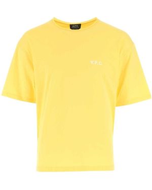 A.P.C. Logo-Printed Crewneck T-Shirt - Yellow