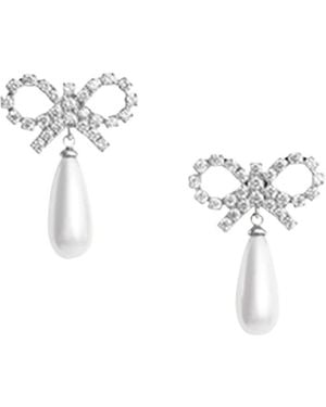 Self-Portrait Bow Earrings - White