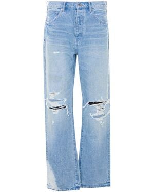 Purple Brand Distressed Straight-Leg Jeans - Blue